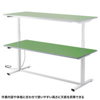 サンワサプライ 電動昇降作業台 幅1800×奥行750×高さ634～1284mm グリーン ERD-WDKP18075G 1台（直送品）