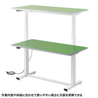 サンワサプライ 電動昇降作業台 幅1200×奥行600×高さ634～1284mm グリーン ERD-WDKP12060G 1台（直送品）