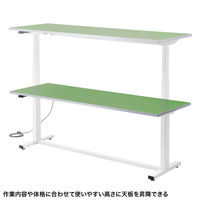 サンワサプライ 電動昇降作業台 幅1800×奥行600×高さ634～1284mm グリーン ERD-WDKP18060G 1台（直送品）