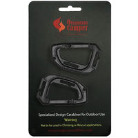 Oregonian Camper(オレゴニアンキャンパー) タクティカルカラビナ ブラック OCA803BK 1セット(2個入×4)（直送品）