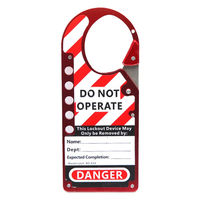 セーフラン安全用品 吊りタグ兼用ハスプ 赤 英語版 J2672 1個（直送品）