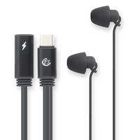 FSC 充電しながら音楽が聴けるType-C寝ながらイヤホン＜ブラック＞ FS-CSSLPJY-BK 1個