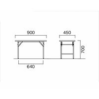 【軒先渡し】ニシキ工業 折り畳み会議テーブル 幅900×奥行450×高さ700mm　 ダークウッド AKT-S0945SN-VDW 1台（直送品）