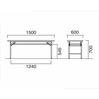 【軒先渡し】ニシキ工業 折り畳み会議テーブル 幅1500×奥行600×高さ700mm　 ペールウッド AKT-S1560T-VPL 1台（直送品）