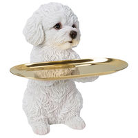 ウービア 白いトイプードルの小物置き(マグネットで取り外し可能皿) H24110-1 1個（直送品）