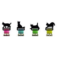 トーキンコーポレーション スライドクリップ猫 4P クリア SC-N4C 1セット(1袋(B・P・Y・G各1個)×5)（直送品）