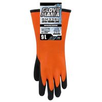 【天然ゴム手袋】 川西工業 GM338グローブマニア ラテックスサーモロング オレンジ L タッチパネル対応 GM338L 1双