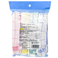 格子おしぼり 抗菌加工 吸水性・手ざわりが良い 綿100% 4色アソート 約34×34cm 1パック（4枚入）有本カテイ