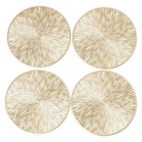 PVCコースター4枚セット（ゴールド） 1セット（1個（4枚入）×6） LAKOLE/ラコレ