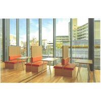 TRUSCO ミーティングベンチダブル H1500XW1800XD960木目ホワイト 生地レザーグリーン MBW56WLGR 1台（直送品）