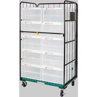 トラスコ中山 TRUSCO カゴ車 オリコン4個載せハイテナー1130X800X2000 樹脂底板 THTXJ8011.320C 1台（直送品）