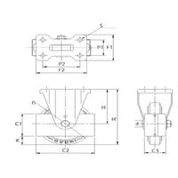 イノアック車輪 イノアック 中荷重用キャスターゴム車輪付タイプ 150径 固定金具安全カバー付き GR150WKC 1個 382-3674（直送品）