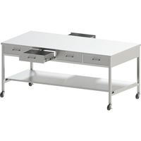 米澤器械工業 米澤 ステンレス作業台 両面引出付 間口1800×奥行900×高さ800 SUS-1800D8 1台 364-7635（直送品）