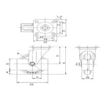 イノアック車輪 イノアック 中荷重用キャスターゴム車輪付タイプ 200径 自在金具安全カバー付き GR200WJC 1個 382-5177（直送品）