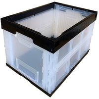 松本産業 オリコン 2面窓 50L ブラック/クリア DW50BLC 1セット(2個) 570-3269（直送品）