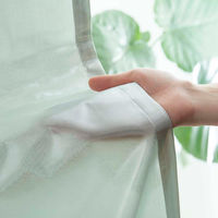 カズマ レースカーテン ボイル UVカット 遮熱 1000×1980mm ライトグリーン 4538565564300 1セット(2枚入)（直送品）