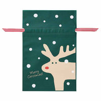 【軒先渡し】ストア・エキスプレス　不織布リボン付きギフトバッグ トナカイ　7415-662　1セット(10枚)（直送品）