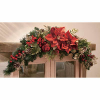 【軒先渡し】ストア・エキスプレス　ポインセチア クリスマスガーランド100cm　　8730-6038　1本（直送品）