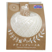 オリムパス製絲 タティングレース糸 太 レース糸 Col.T301 ホワイト系 約40m OLY-TLY-T301 1箱/3玉セット（直送品）