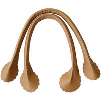 日本紐釦貿易 フラワー型合皮持ち手 30cm ベージュ 1組入り PVA8-E 1組2本入/2袋(合計2組入（直送品）