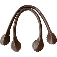 日本紐釦貿易 フラワー型合皮持ち手 30cm ブラウン 1組入り PVA8-C 1組2本入/2袋(合計2組入（直送品）