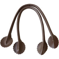 日本紐釦貿易 フラワー型合皮持ち手 40cm ブラウン 1組入り PVA9-C 1組2本入/2袋(合計2組入（直送品）