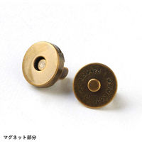 日本紐釦貿易 足折マグネットボタン 差し込みタイプ 18mm アンティークゴールド 2組入 SM12-AG 1袋2組入/5袋(合計10組（直送品）
