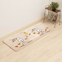 センコー スヌーピー ネイチャー ふんわりやわらかラグ 約50×120cm ベージュ SNI240413 1枚（直送品）