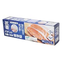 フリーザーバッグ パチット 保存袋 冷蔵・冷凍 電子レンジ解凍可 抗菌 Wジッパー式 M 1セット（1箱（15枚入×5）ファイン