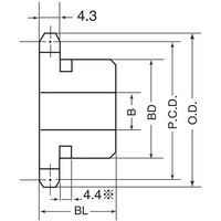 三興製作所 標準新B型下孔品スプロケット M35型 M35B8 1個 561-6256（直送品）