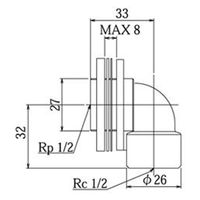 福井 OK615A ユニットエルボ内ネジ(ショート) 1個（直送品）