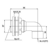福井 OK620 ユニットエルボ内ネジ調整式 1個（直送品）