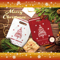 エスパック クリスマスポリ袋100枚入 M 赤 XPB-003-AS 1袋(100枚入)（直送品）