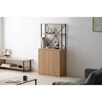 アイリスオーヤマ キッチンキャビネット ナチュラル/ブラック HKC-600 1台（直送品）