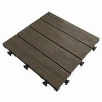 旭興進 人工木木目調ジョイントタイルストレート型 ダークブラウン 4524804137763 1枚