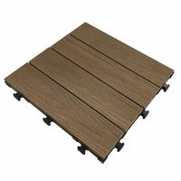 旭興進 人工木木目調ジョイントタイルストレート型 ブラウン 4524804137756 1枚