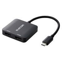 USB-C to HDMI ×2 変換アダプタ 12cm 4K 60Hz 黒 AD-CHDMI2BK2 エレコム 1個（直送品）