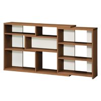 大洋 Shelfit イーシーラック 幅1180～1550×奥行295×高さ800mm ウォールナットブラウン ECR8012R WB 1台（直送品）