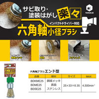 柳瀬 六角軸ブラシ エンド型 真鍮 BDME25 1個（直送品）