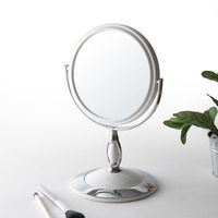 永井興産 ラウンド卓上ミラー くるり 幅165×奥行135×高さ255mm ホワイト NK-243WH 1個