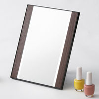 永井興産 サイドフレーム卓上ミラー WILSON 幅182×奥行20×高さ228mm NK-269 ダークブラウン 1個