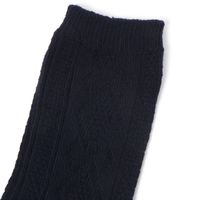 メンズ ジャストケーブルソックス ネイビー 25～27cm LAKOLE/ラコレ