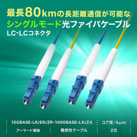 サンワサプライ  ロバスト光ファイバケーブル（シングル9μm、2芯、LC×2-LC×2、20m） HKB-RB2LCLC1-20（直送品）