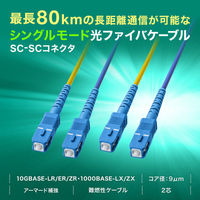 サンワサプライ  ロバスト光ファイバケーブル（シングル9μm、2芯、SC×2-SC×2、5m） HKB-RB2SCSC1-05（直送品）