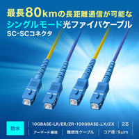 サンワサプライ  防水ロバスト光ファイバケーブル（シングル9μm、2芯、SC×2-SC×2、30m HKB-WRB2SCSC1-30（直送品）