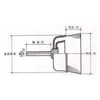 高島産業 砥粒入りナイロン 軸付カップブラシ CSG-050A-3 1セット(3個)（直送品）
