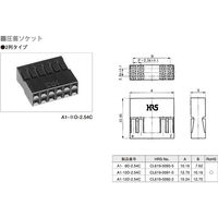 ヒロセ電機 2.54mmピッチ高密度コネクタ 圧着ソケット 2列 8極 A1-8D-2.54C 1個（直送品）