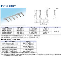 ヒロセ電機 3.96mmピッチ 内部電源用防水スリム中継 ソケット用圧着端子  すず DF63W-1618SCF 1リール（4000個/巻）（直送品）