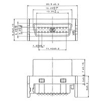 ヒロセ電機 ハーフピッチインターフェース用 プラグ　バラ線圧接タイプ FI30-20S(50) 1個（直送品）