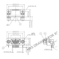 ヒロセ電機 RD*D 形ライトアングルタイプ D-Subロック装置六角形かん合固定台付インチ RDED-9PE-LNA(55) 1個（直送品）